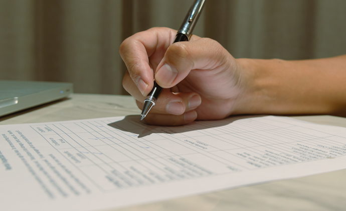 Business satisfaction assessment documents Competency rating using a check mark